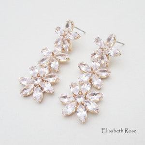 Cubic Zirconia Earrings, Clear Crystal Earrings, Daisy Flower Earrings for Bride, Wedding Earrings, Bridal Earrings, Bridesmaid Earrings