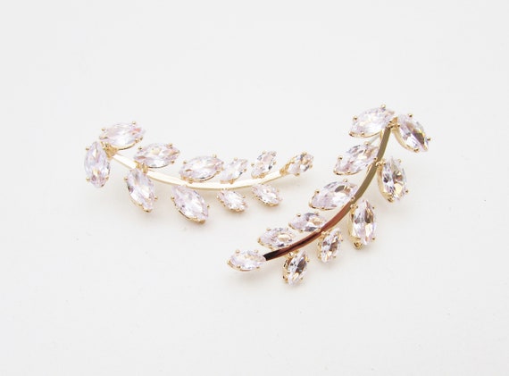 Orecchini Pendenti A Foglia Con Zirconia Cubica Per Donna - Argento, Oro, Blu E Rosso, Eleganti Per Sposa E Damigella