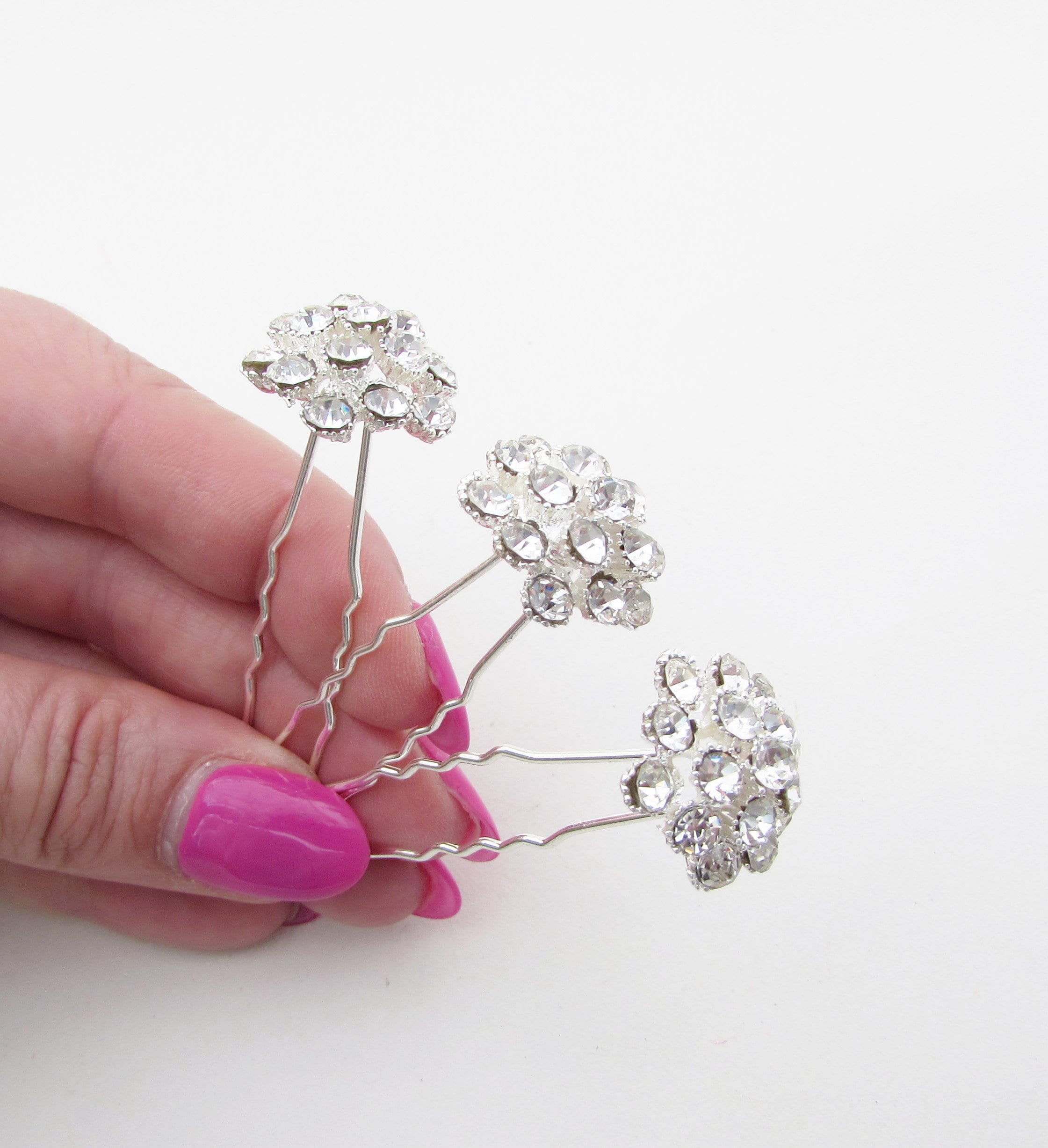 Crystal Wedding Hair Pins: Set of 3 Rhinestone Bobby Pins - Etsy display picture 1