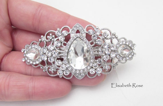 Kristall-Stern Haarspange – Strass-Braut-Haarschmuck, Silber, Ca. 8x3,5 Cm, Für Hochzeit & Festliche Anlässe