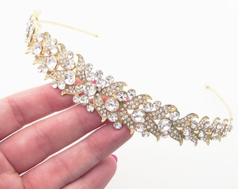 White Rhinestone Headband Gem Embellished Crystal Silver  display picture 1