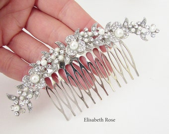 Crystal Wedding Hair Comb, Pearl Hair Jewellery for Wedding, Bride Hair Comb for Bride, Hair Comb for Wedding, Hair Comb for Wedding Hair