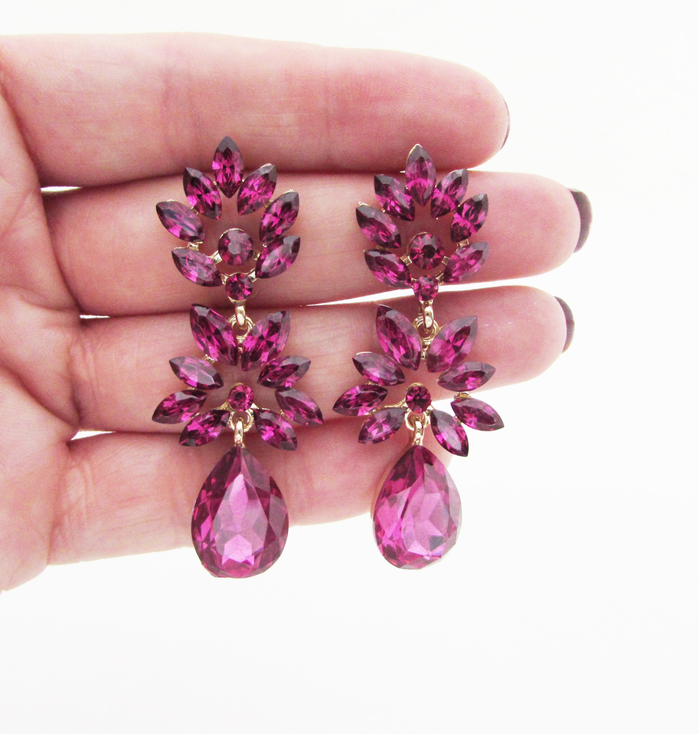 Buy Dark Pink GRAPE Earrings by Lady Detalle, 16k Gold or Silver  Reproduction Victorian Pink Chalcedony Stone Grape Earrings, Handmade  Jewelry Online in India - Etsy