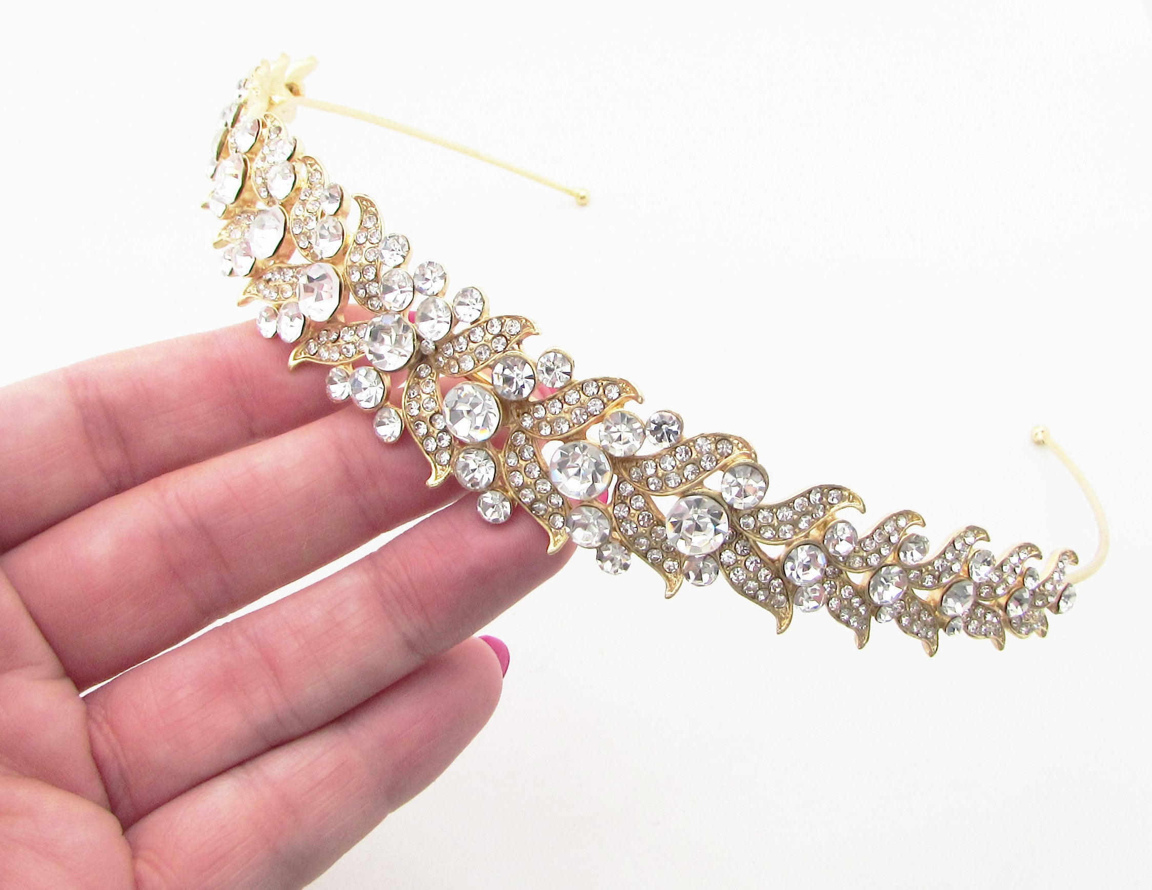 ban.do Gold and Crystal Headband Amazon.com : Hapdoo 1PC Gold Crystal Headbands for Women  main image 2