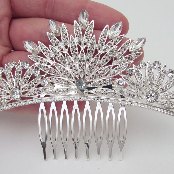 Art Deco Style Hair Hair Comb, Hair Comb for Bride, Wedding Day Hair Comb, Large Hair Slide for Bride, Hollywood Style Hair Comb