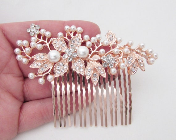 Decorative Rose Gold Wedding Hair Comb Crystal Hair Comb for - Etsy Decorative Rose Gold Wedding Hair Comb Crystal Hair Comb for - Etsy