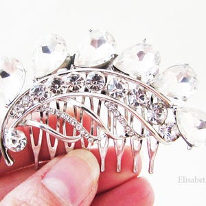 Crystal Wedding Hair Comb: Silver Rhinestone Bridal Jewellery