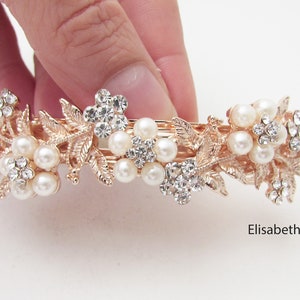 RHS-TRM-1570-ROSEGOLD. CLEAR CRYSTAL RHINESTONE TRIM WITH ROSEGOLD