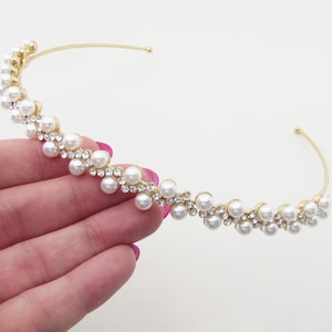 Gold Hochzeit Haarband: Perle & Kristall Braut Haarband
