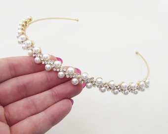 Pearl Headband - Wedding Hairband Ivory Pearl Embellished  display picture 3