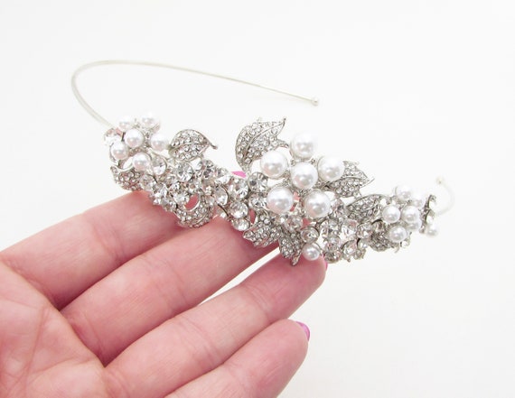 Fascia Per Capelli Da Sposa Con Cristalli - Tiara Con Strass Per Matrimonio, Compleanni, Feste - Foto 7