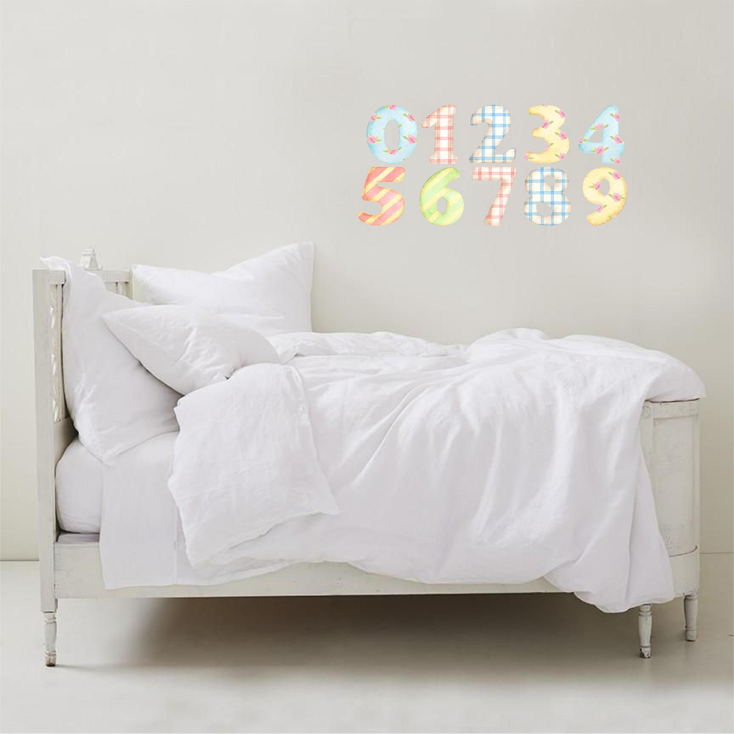 Nursery numbers wall decal baby room pastel numbers decor Etsy