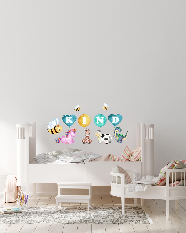 be kind nursery art safari wall decal baby onsies for boys bee sticker room baby shower gift balloon blue animals giraffe dino elephant