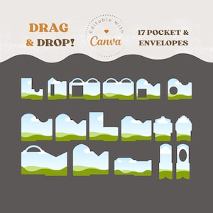 Canva Template Drag and Drop Junk Journal Templates Pockets Template, Envelope Templates