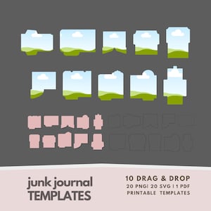 Junk Journal Template bundle Templates Pockets Template Envelope Template Craft Supplies PNG SVG PDF