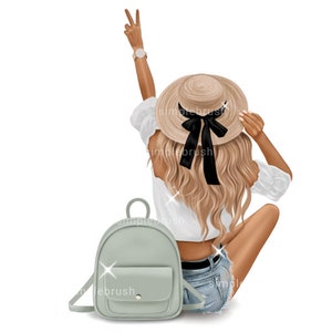 Travel girl clipart, wanderlust clipart, vacation clipart, world traveller clipart, travel clipart, adventure clipart, glam girl clipart