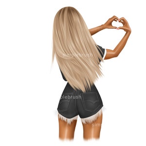 blonde hair back view png