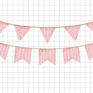 12 Banner Clipart-Set, Aquarell Banner Clipart, handgemalte Banner, Pastell Banner PNG, süße Flaggen Clipart, Partygirlande Clipart