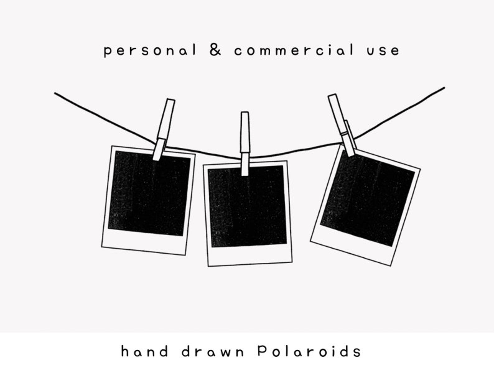 Polaroids Clipart, Frames Clipart, Frames, Hand Drawn Frames, Frame