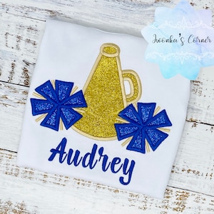 Girl Pom Poms Cheerleading Shirt, Pom Poms Megaphone Cheerleading Outfit, Team cheering outfit
