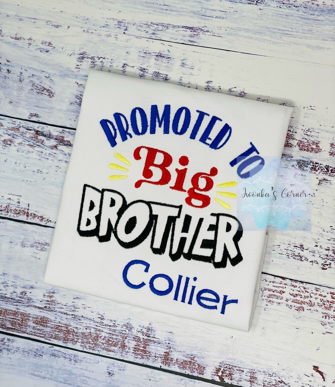 Big Brother Boys Shirt, Promoted to Big Brother Embroidered Tee, Baby ...