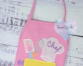 Personalized Kids Apron, Cooking Kitchen Gift, School Gift, Student Gift, Monogrammed, Cooking, Art Party, Apron Made in USA,