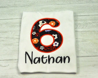 Soccer T-shirt for boy or girl/Team T-shirt/Soccer team shirt/Birthday soccer shirt/Gift for him/Jersey number/Personalized