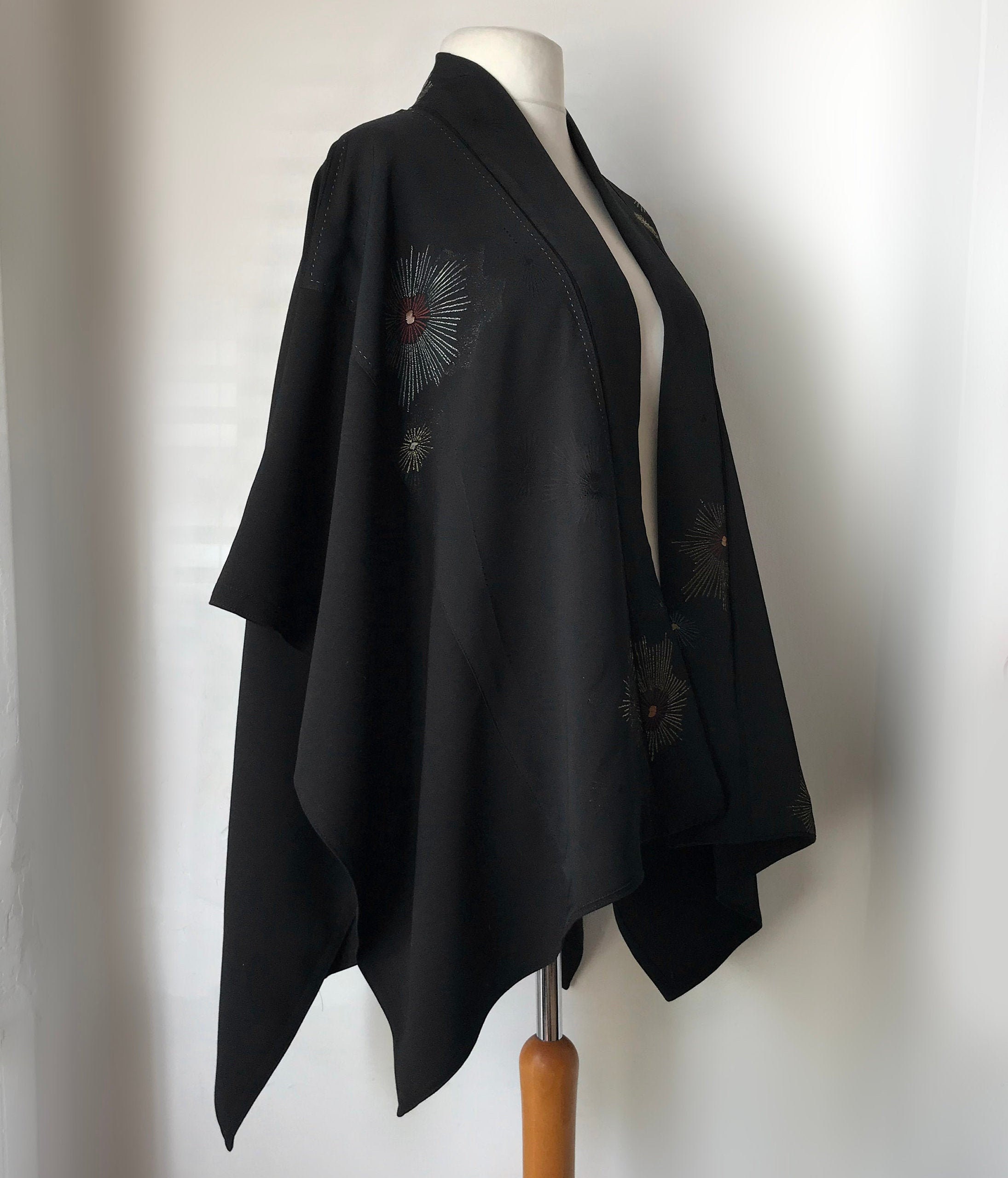 Long Black Cape Coat / Wool Cape / Silk Cape / Opera Coat / | Etsy