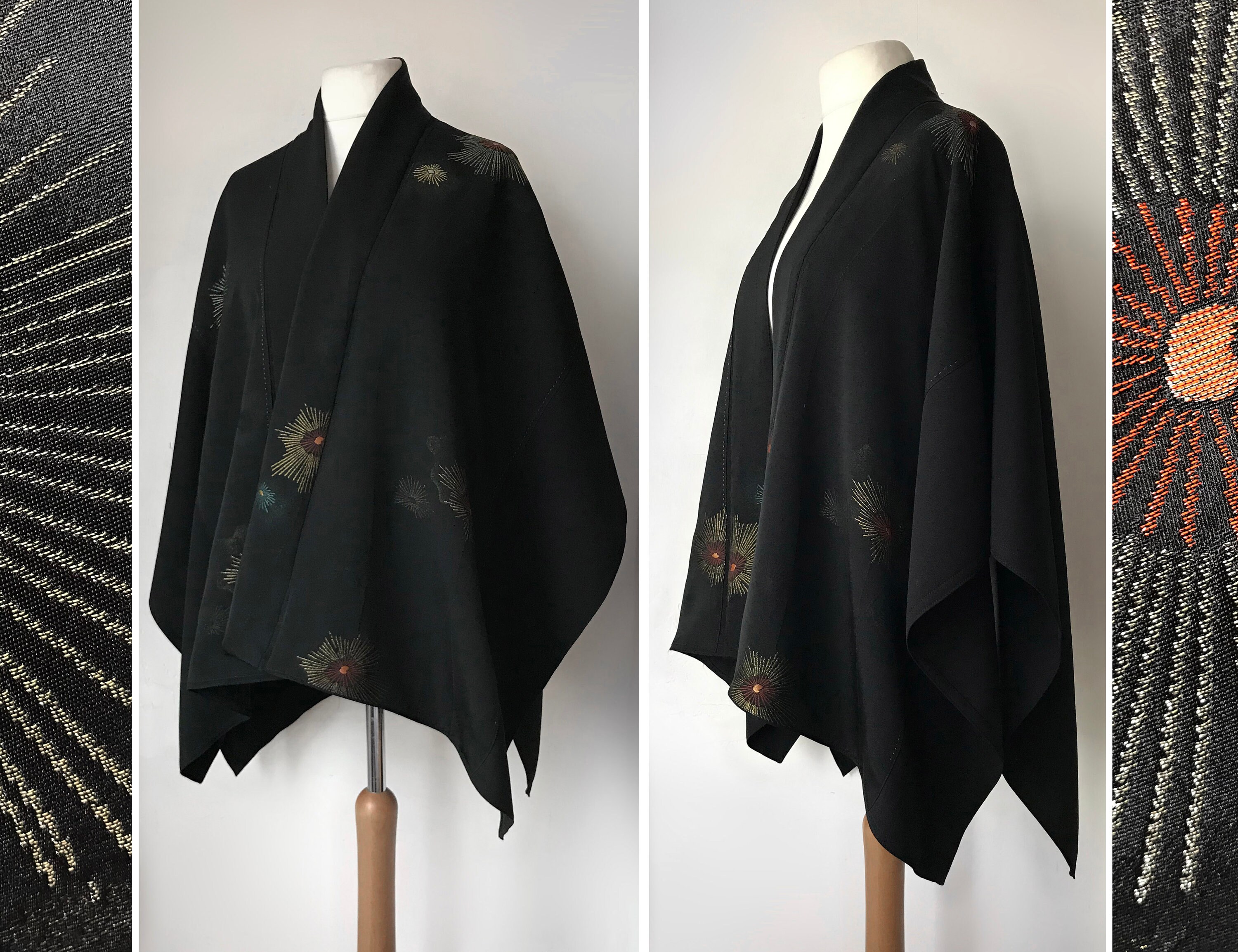 Long Black Cape Coat / Wool Cape / Silk Cape / Opera Coat / - Etsy