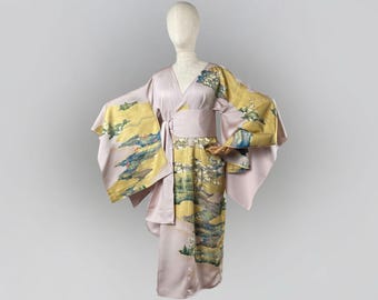 modern geisha dress Kimono Vestido Verde Geisha Modern Geisha Outfit Luxury Elegant Green Kimono, Minimal Glam
