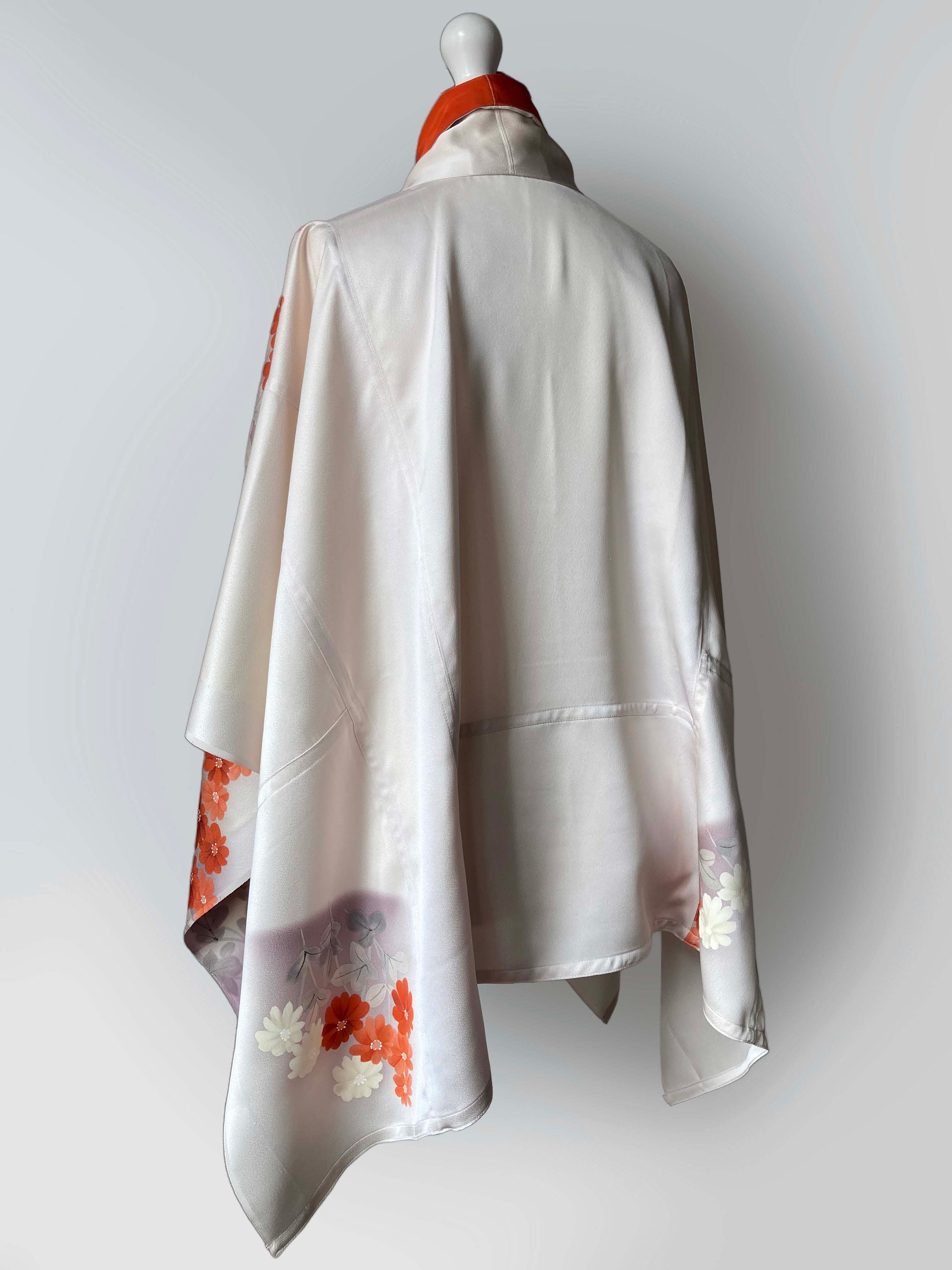 Short Vintage Silk Robe Jacket. Modern Kimono Robe Remake. Etsy