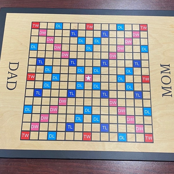 Solid wood custom scrabble board