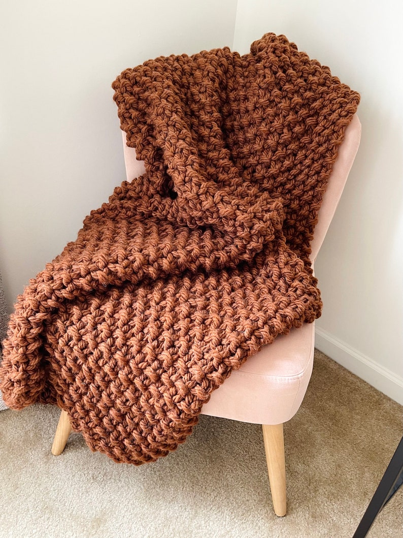 Ridgebury Throw Pumpkin Spice Chunky Knit Home Decor image 10