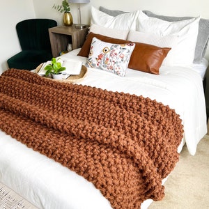 Ridgebury Throw Pumpkin Spice Chunky Knit Home Decor image 5