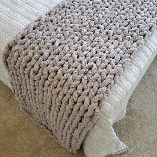 Bliss Bed Runner | Chunky Jumbo Yarn | Handknit by CrudeNewYork