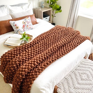 Ridgebury Throw Pumpkin Spice Chunky Knit Home Decor image 3