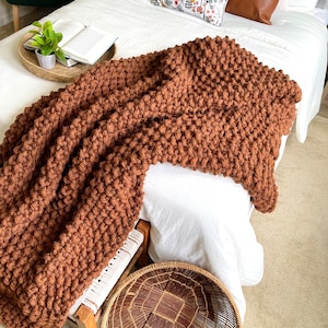 Ridgebury Throw Pumpkin Spice Chunky Knit Home Decor image 1