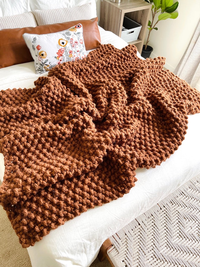 Ridgebury Throw Pumpkin Spice Chunky Knit Home Decor image 7