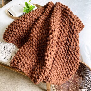 Ridgebury Throw Pumpkin Spice Chunky Knit Home Decor image 9