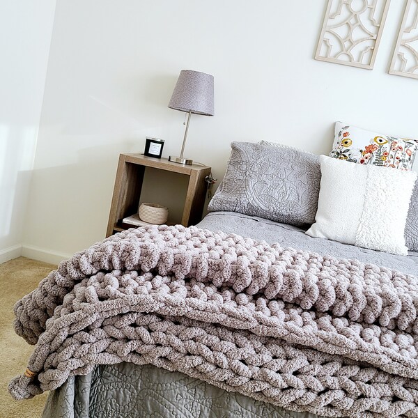 Jumbo Knit Blanket Etsy
