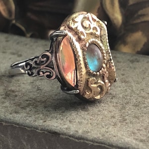 Antique Saphiret Glass Ring - Etsy