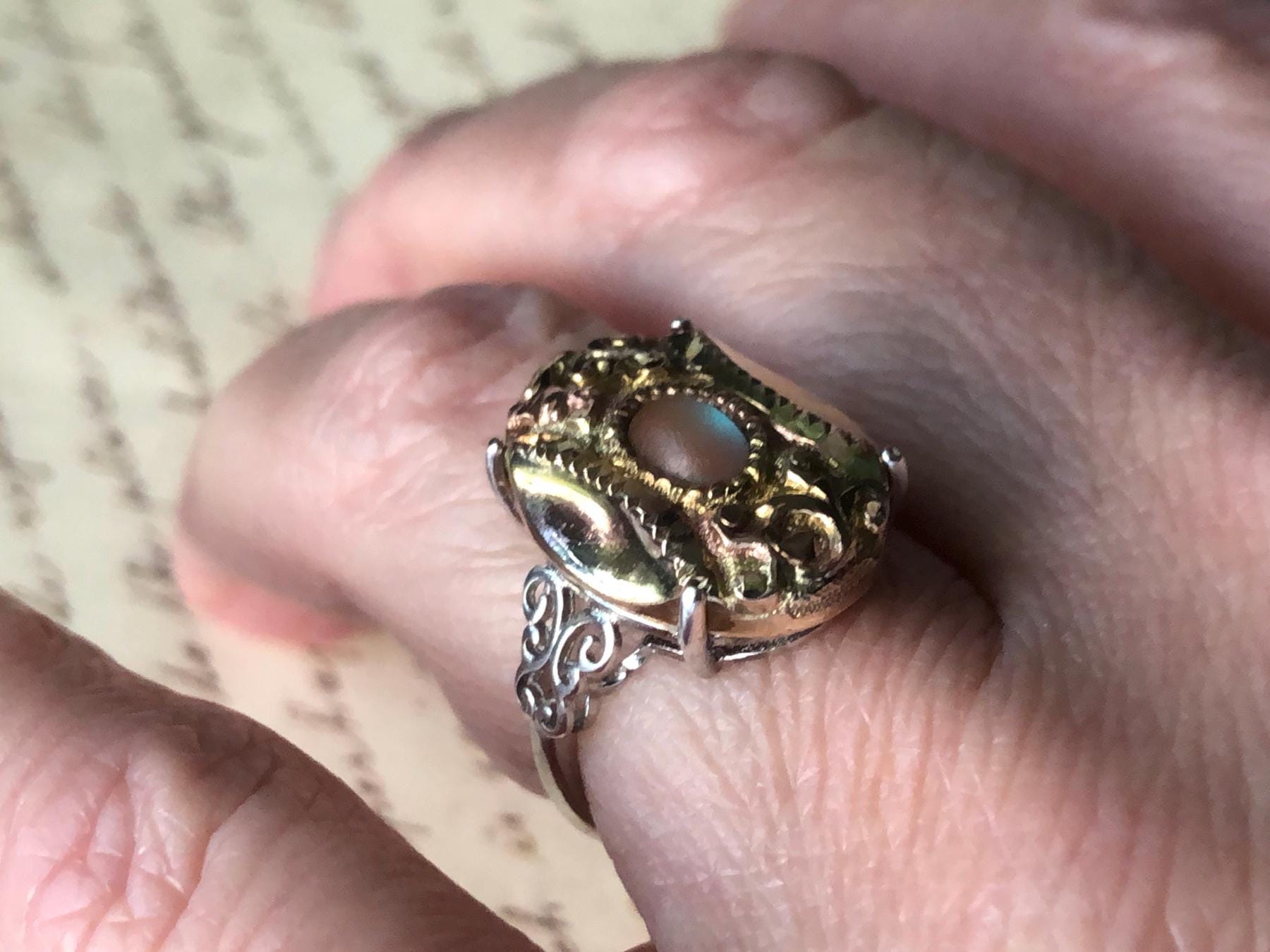 Antique 1800s Victorian Rolled Gold Ornament SAPHIRET サフィレット