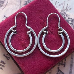Vintage 875 Silver USSR Star Two Size Flat Dangle Earring