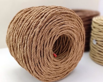 4mm Laced Danish Paper Cord (1KG) Natural White