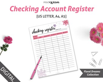 checkbook register etsy