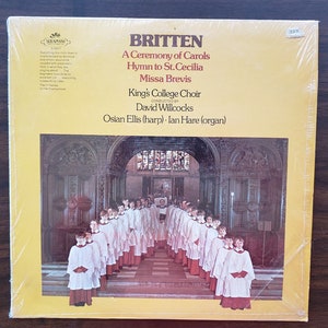 PRISTINE Britten Ceremony of Carols LP, Vintage Vinyl Record Album, King's College Cambridge. Orig Shrink, Classical Music Christmas Gift image 1