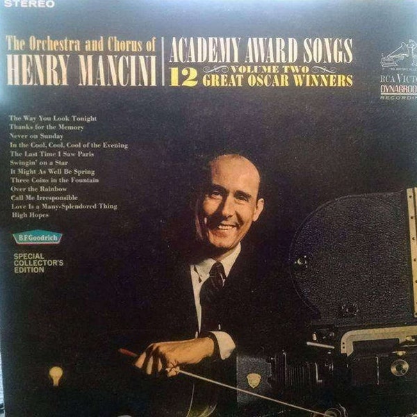 Henry Mancini LP, Lovely! 60s Vintage Vinyl Record Album Oscar-winning songs: Over the Rainbow, 3 Coins in a Fountain. Hollywood retro gift!