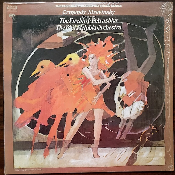 Stravinsky Firebird Ballet LP, Beautiful! 70s Vintage Vinyl Record Album Ormandy Philadelphia Orchestra. Cool Album Art Classical Music Gift