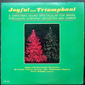 British Christmas Carols LP, Beautiful! Historic 60s Vintage Vinyl Record Album Joyful & Triumphant. Royal Philharmonic. Original Sleeve!