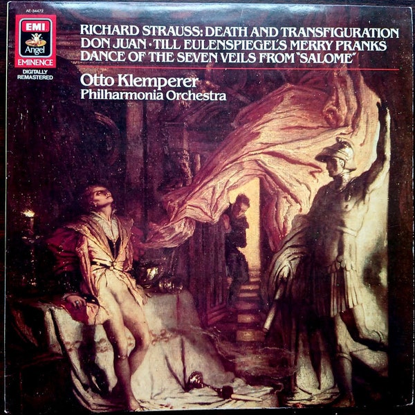 Richard Strauss LP, Lovely! Vintage Vinyl Record Album Don Juan Death & Transfiguration, Dance of 7 Veils. Klemperer! Classical Music Gift